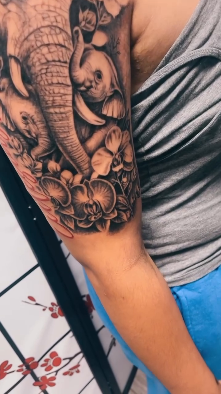Tattoo by @mk.tattin — realism, black_and_grey