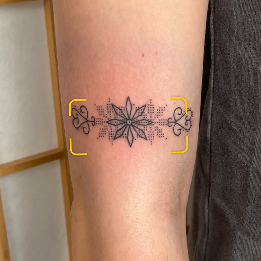 Tattoo by @toughbutton.tats — geometric, dotwork