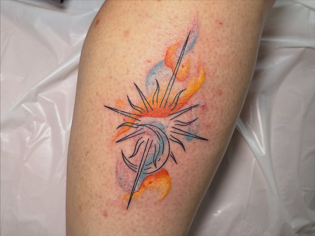 Tattoo by @lyndzetattoos — watercolor