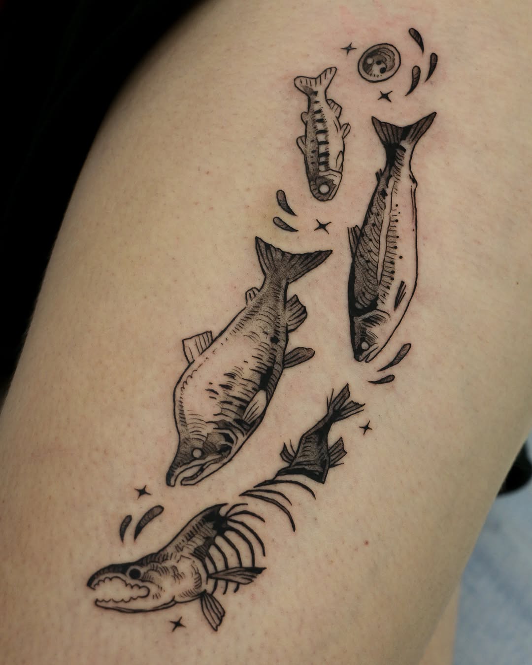 Tattoo by @baldpeaches — black_and_grey, illustrative