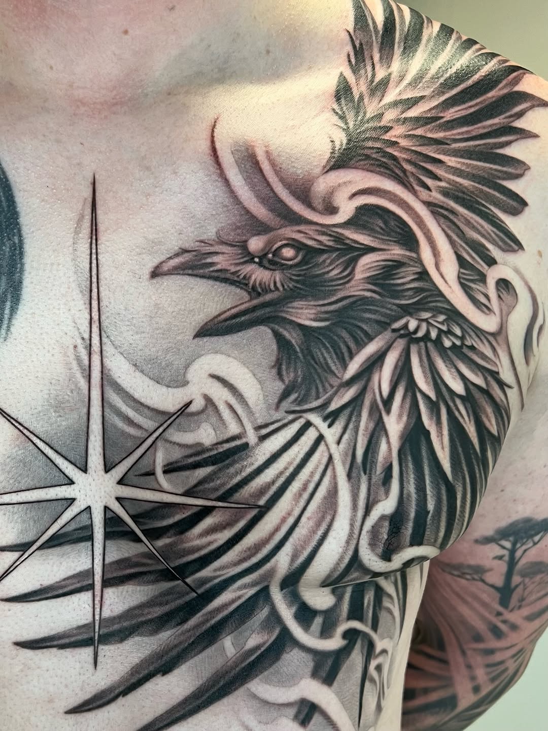 Tattoo by @emlectric_ — black_and_grey, realism