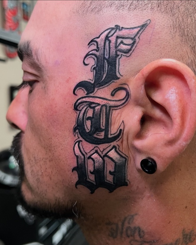 Tattoo by @ryanfukinanderson β lettering_script, chicano