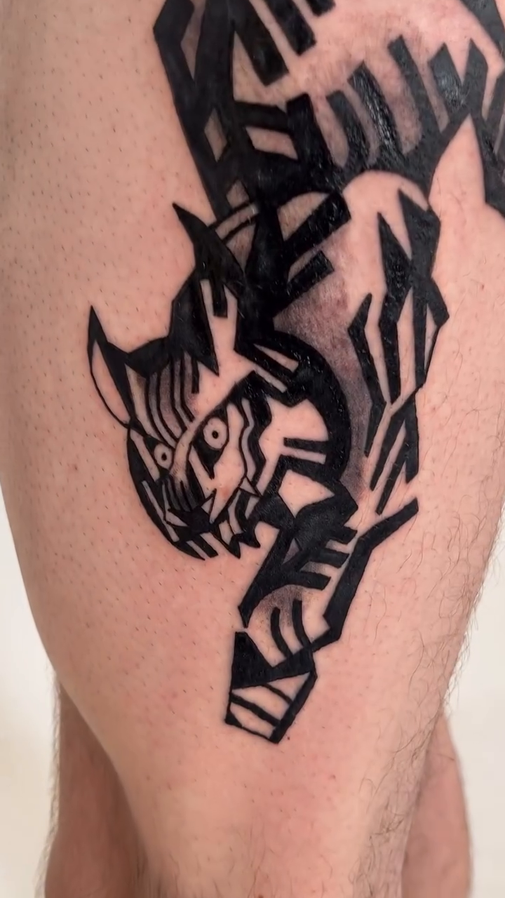 Tattoo by @birdfingers — blackwork, geometric