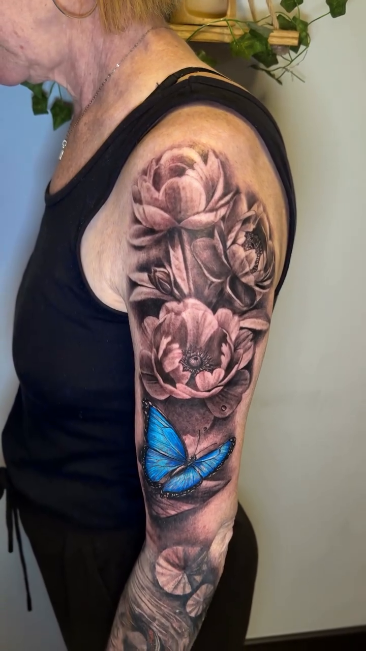 Tattoo by @katherinatattoos — realism, black_and_grey