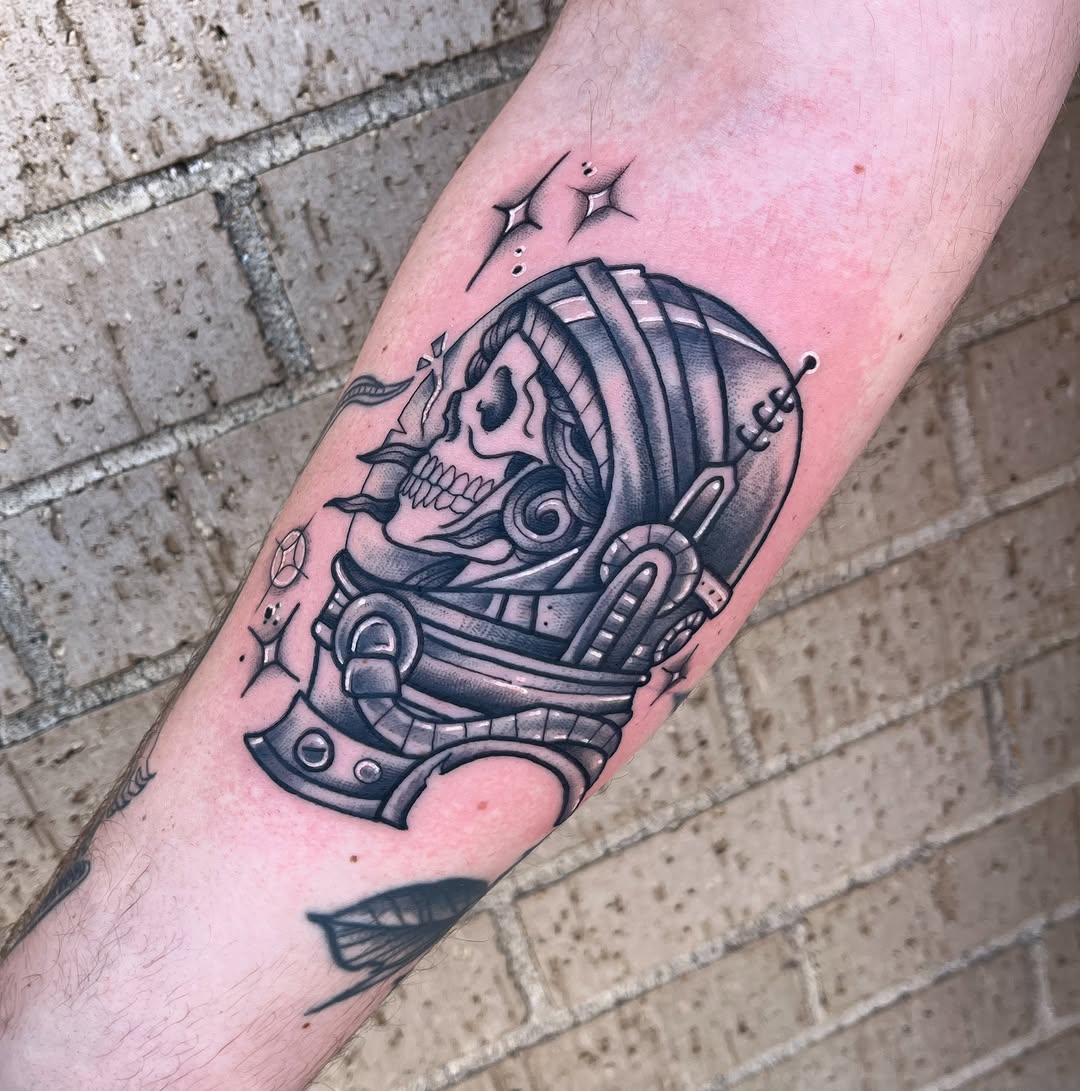 Tattoo by @swampzillla — illustrative, black_and_grey