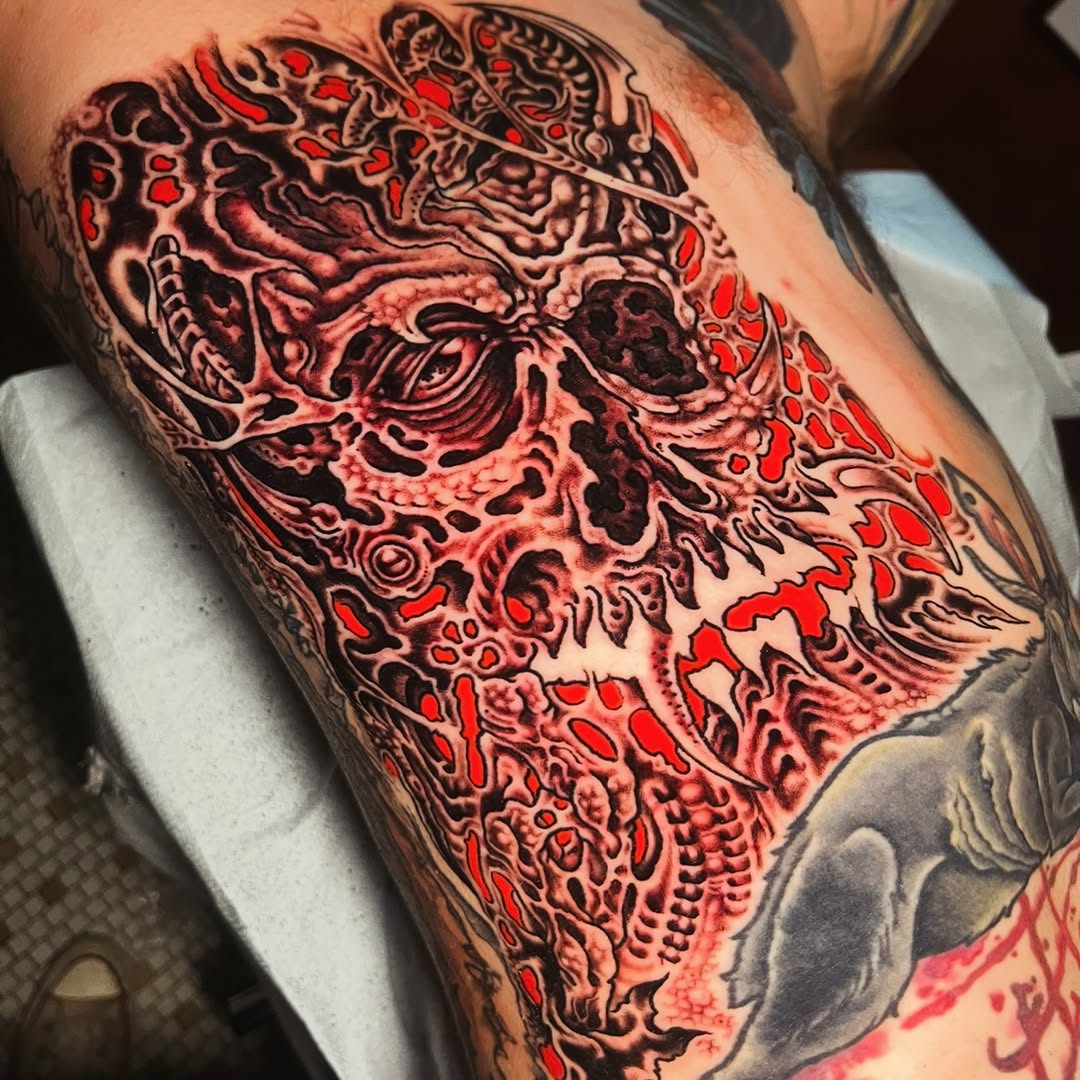 Tattoo by @alton_sides — dark_realism, blackwork