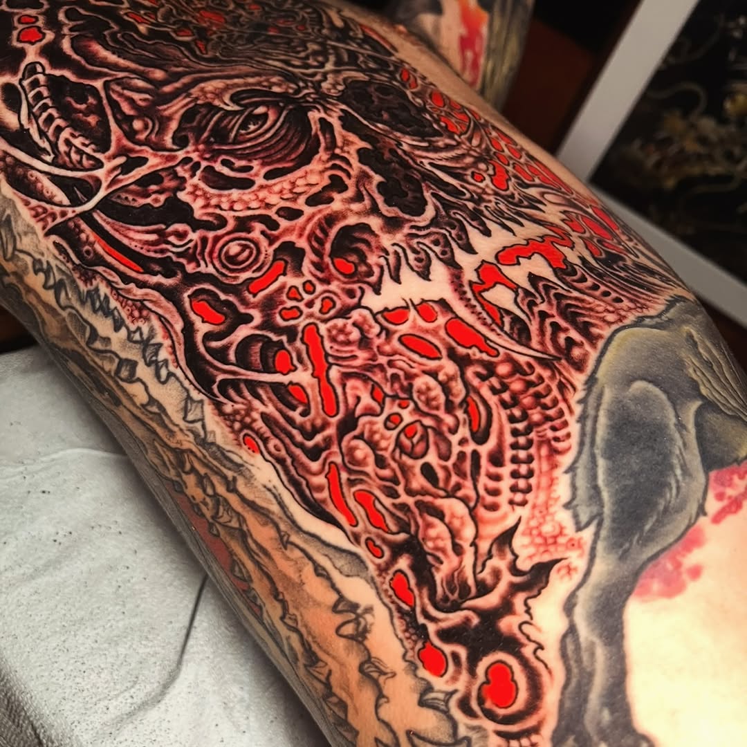 Tattoo by @alton_sides — dark_realism, blackwork