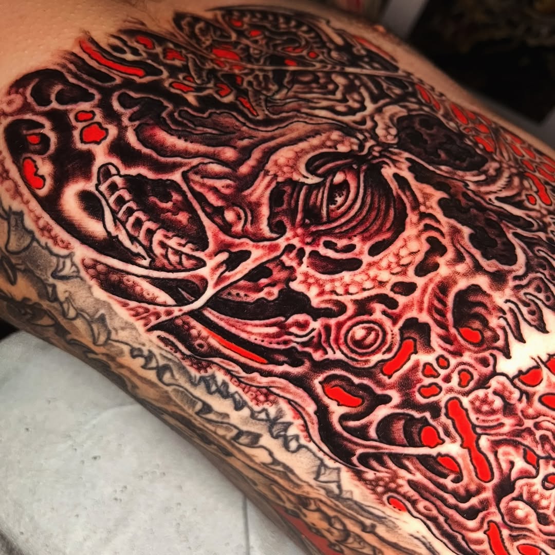 Tattoo by @alton_sides — dark_realism, blackwork