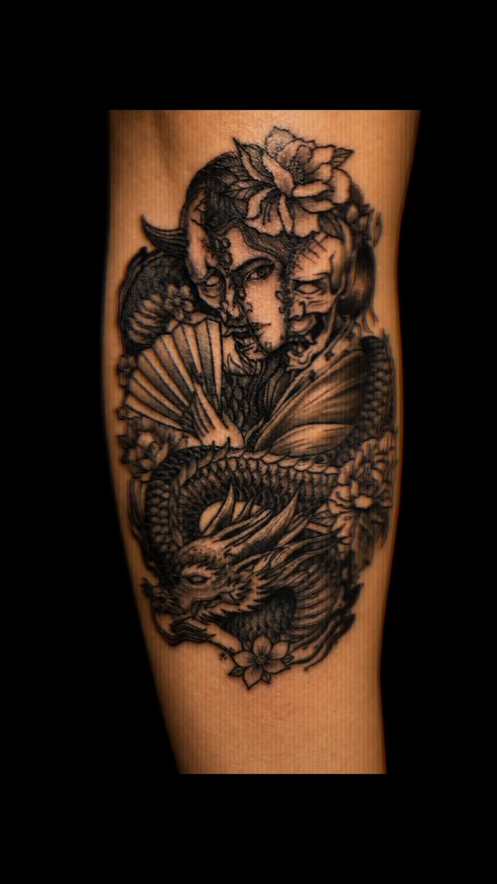 Tattoo by @king_christhian — japanese_irezumi, black_and_grey
