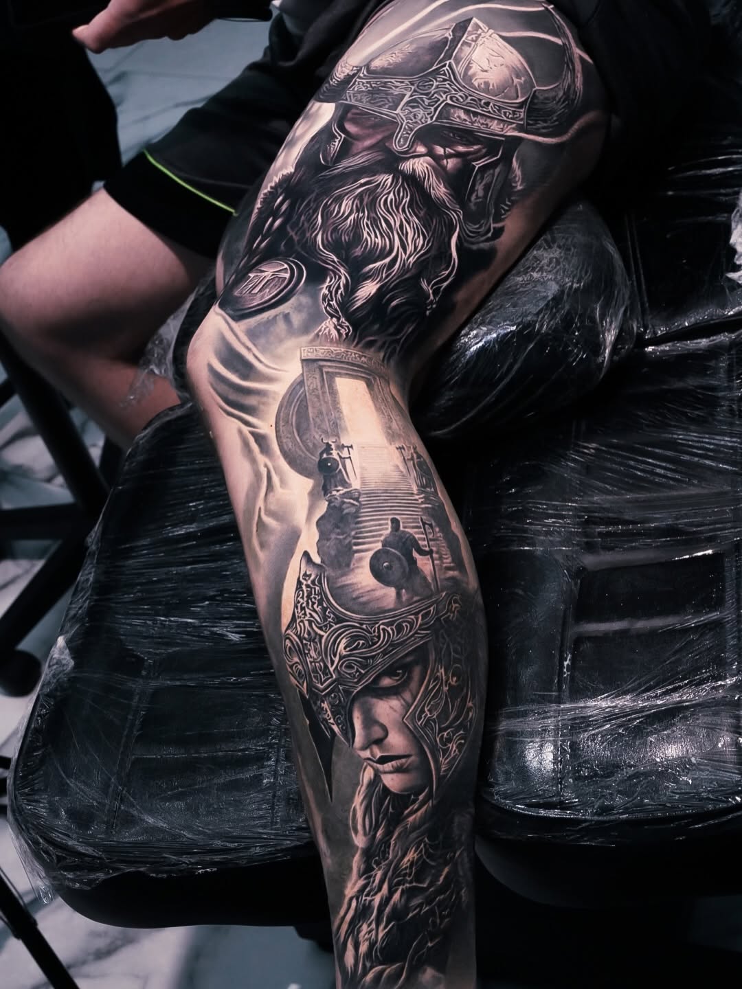 Tattoo by @lange_tattoo β realism, black_and_grey