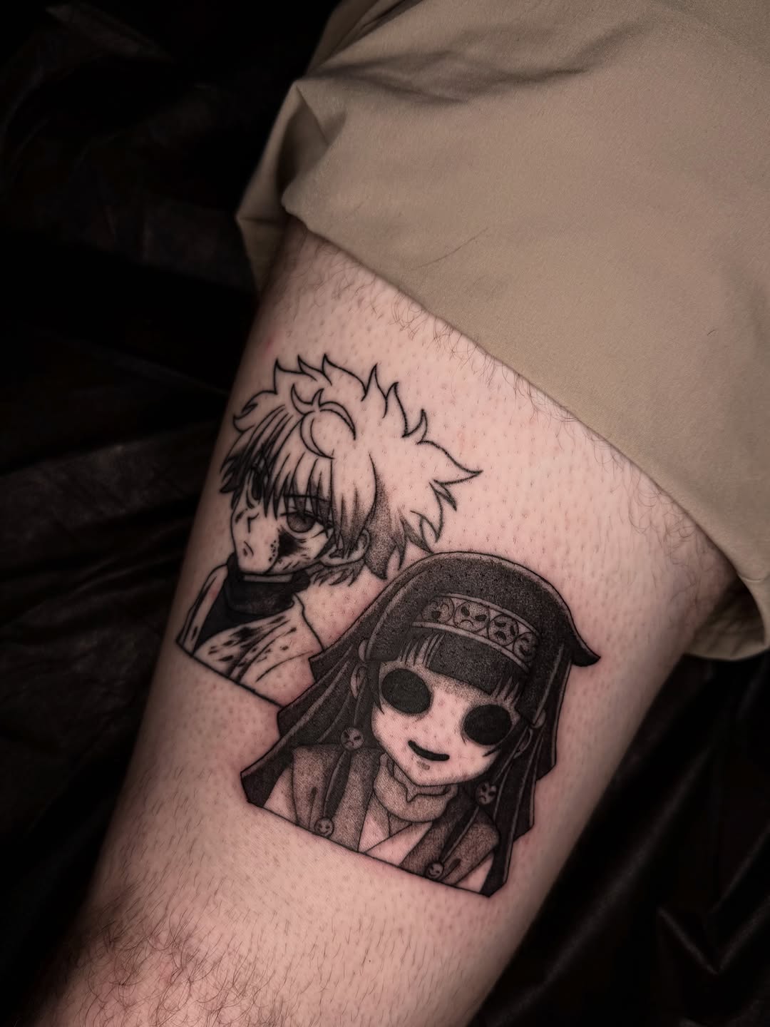 Tattoo by @lilith.belle.tattoo β anime, black_and_grey