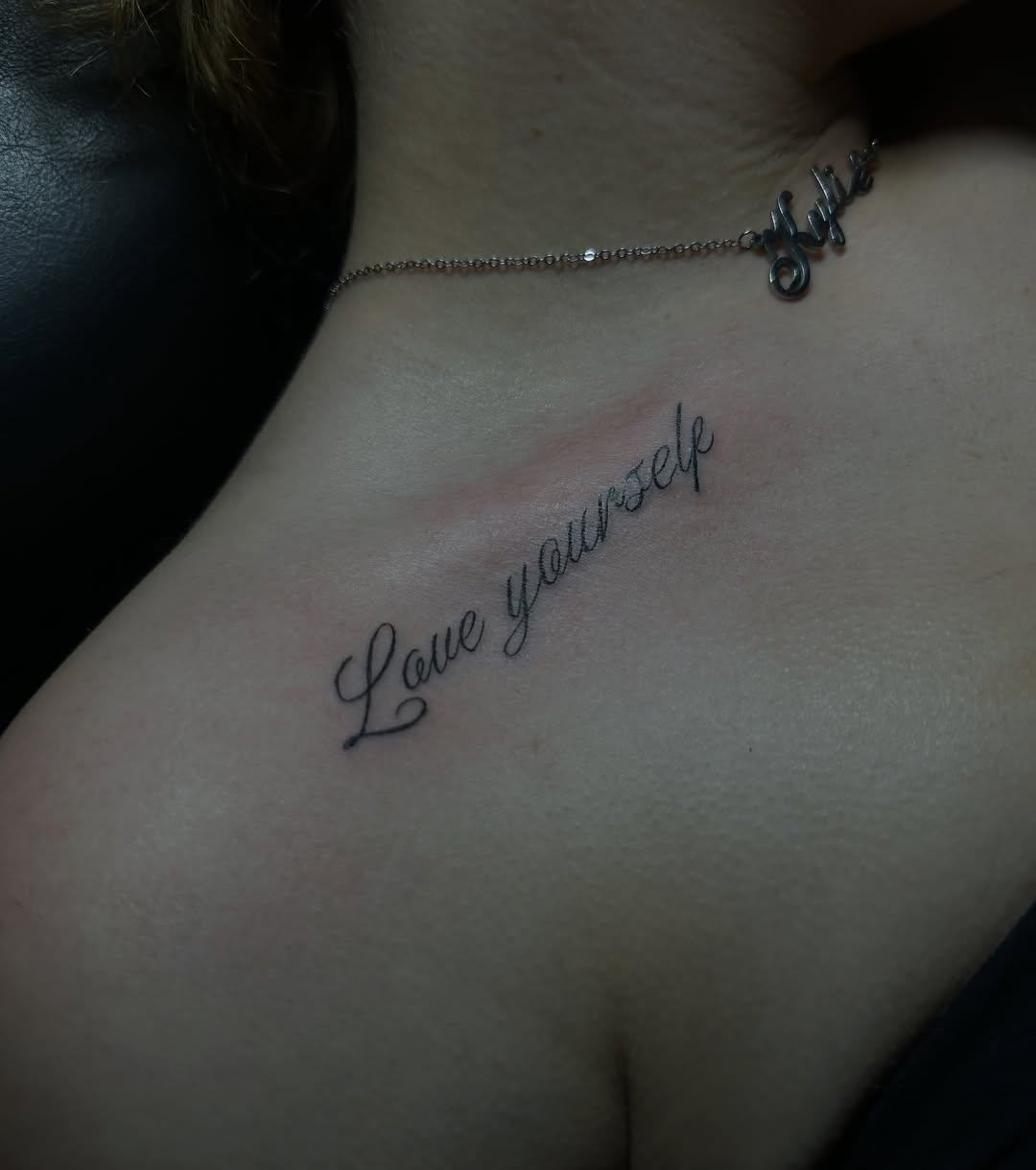 Tattoo by @chrisdoestattoos — lettering_script, fine_line