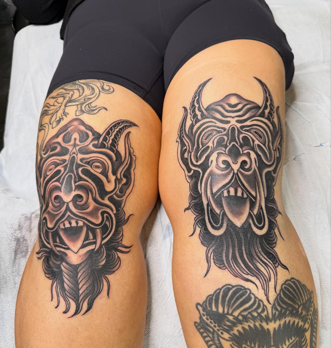 Tattoo by @dereknoble36 — black_and_grey, neo_traditional