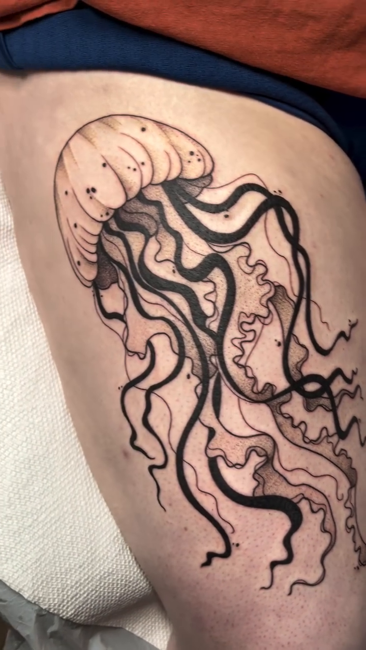 Tattoo by @tys.tattoos12 — illustrative, black_and_grey