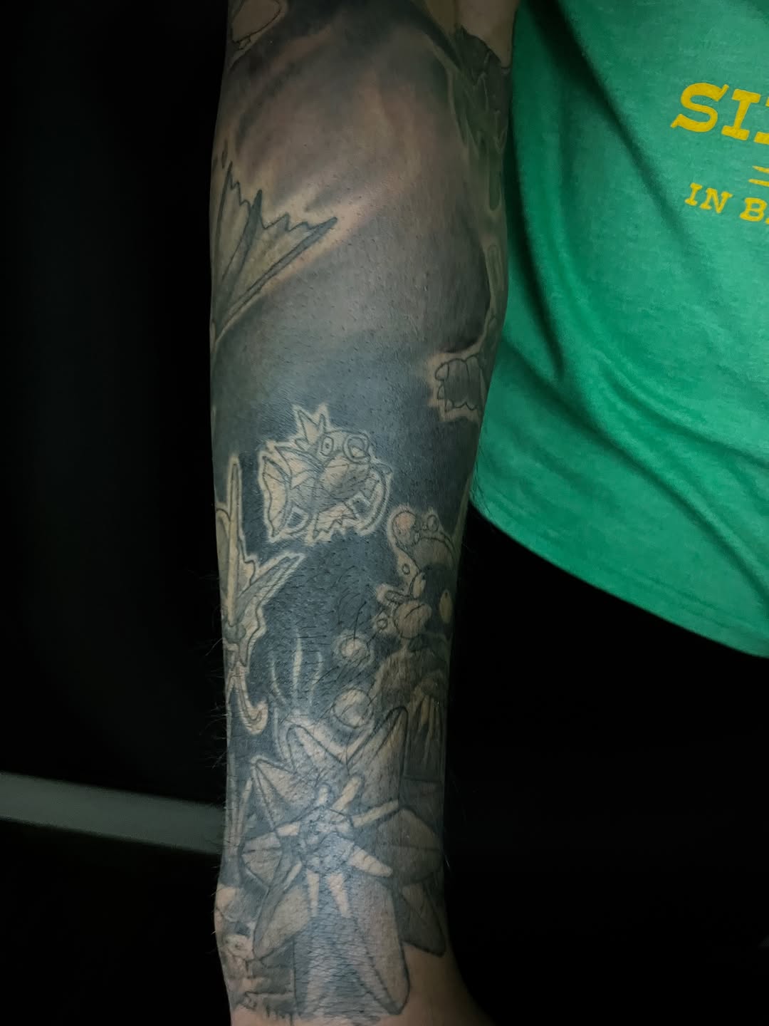 Tattoo by @maggieatattoo — black_and_grey, anime