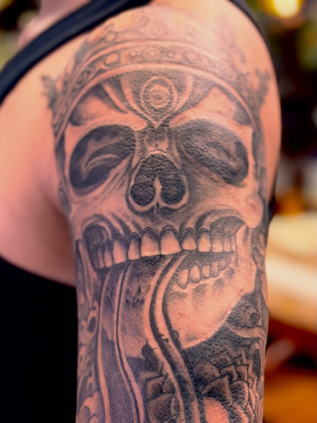 Tattoo by @brianhutflies — black_and_grey, realism