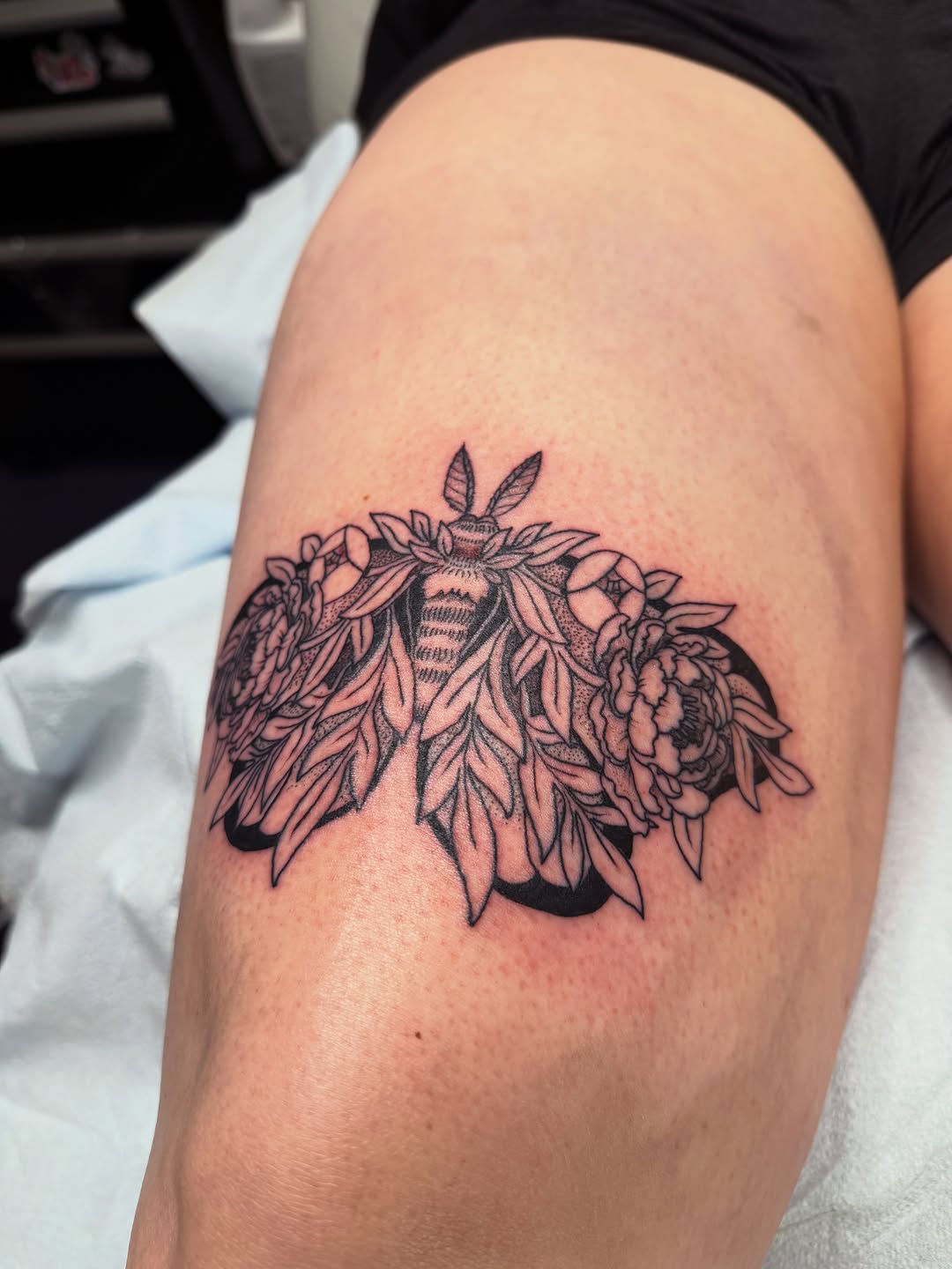 Tattoo by @flatrabbitstudio — illustrative, black_and_grey