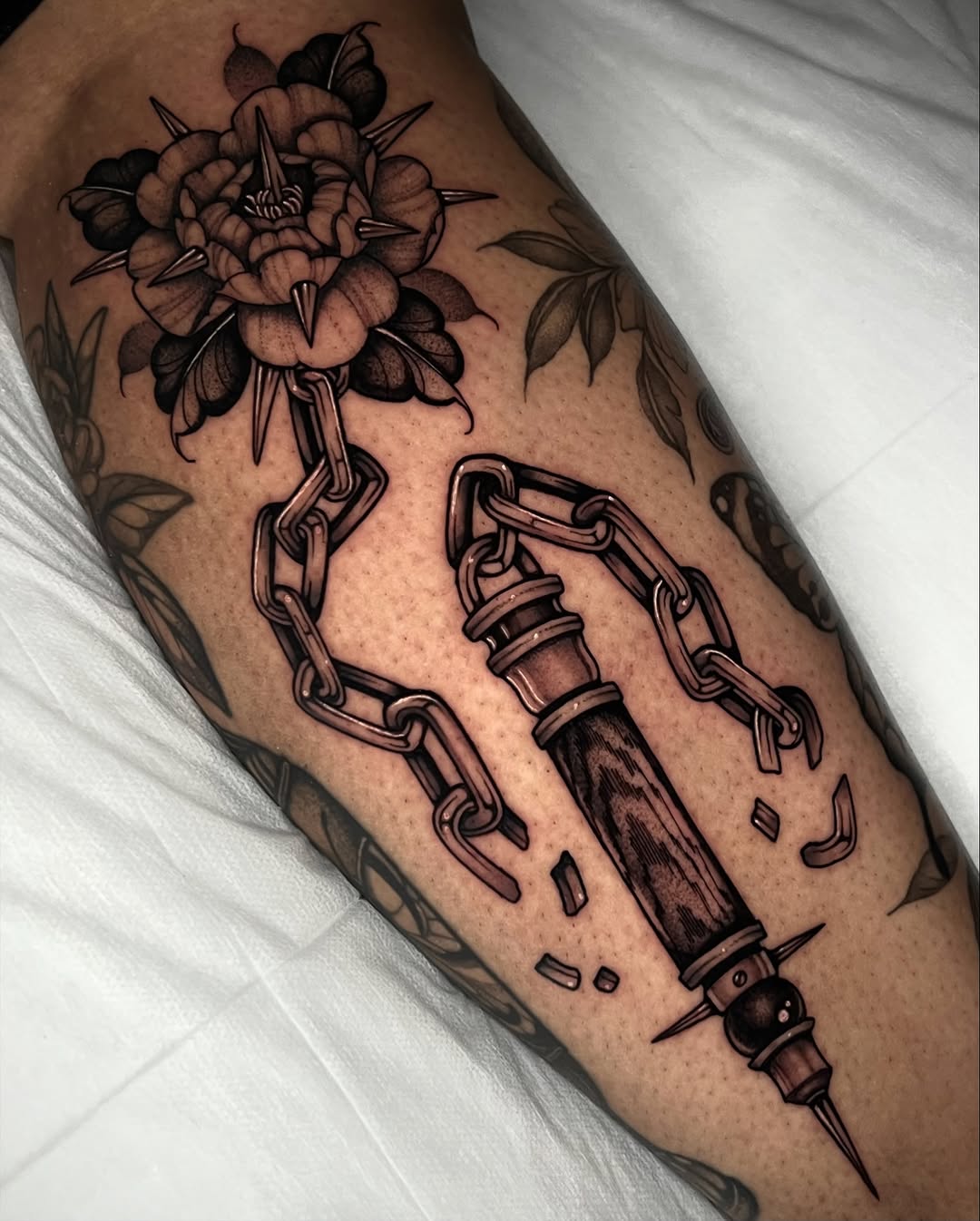 Tattoo by @caitybugink β black_and_grey, dark_realism