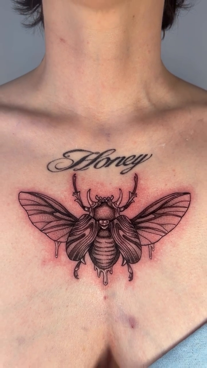 Tattoo by @nikkipowertattoo — illustrative, black_and_grey