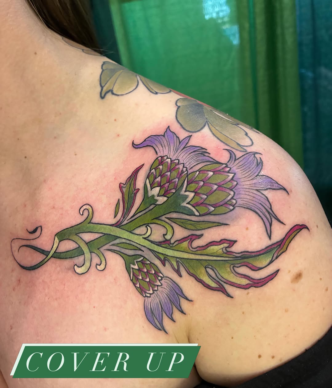 Tattoo by @bogwitchz_ — illustrative, botanical