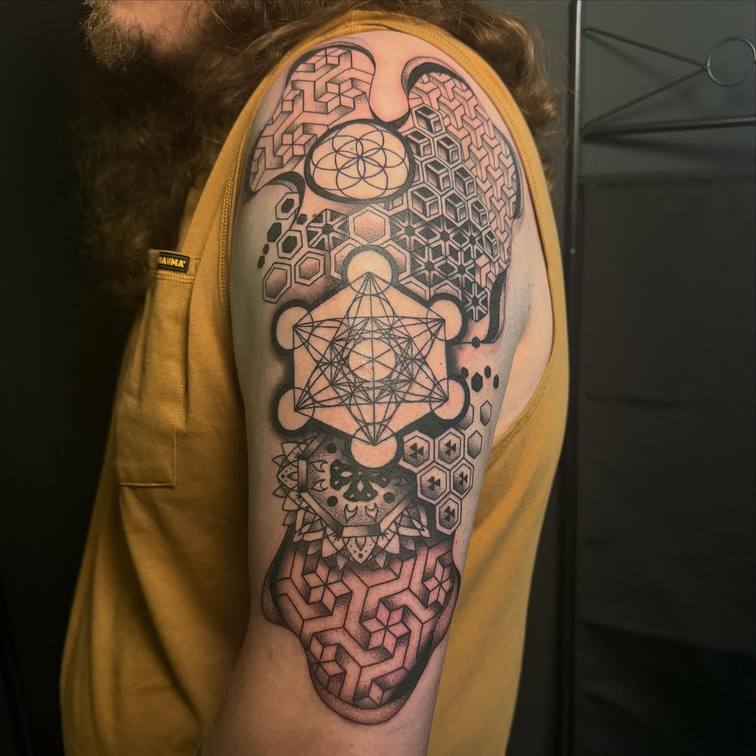 Tattoo by @yallternativetattoos — geometric, blackwork