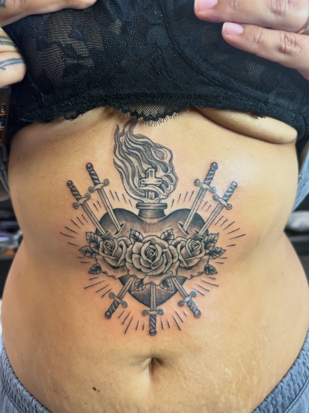 Tattoo by @mannytats — black_and_grey, illustrative