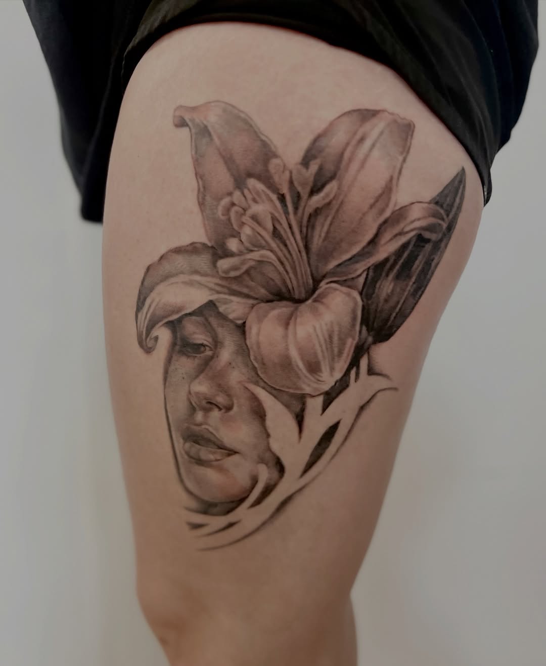 Tattoo by @hvley.ink — realism, black_and_grey