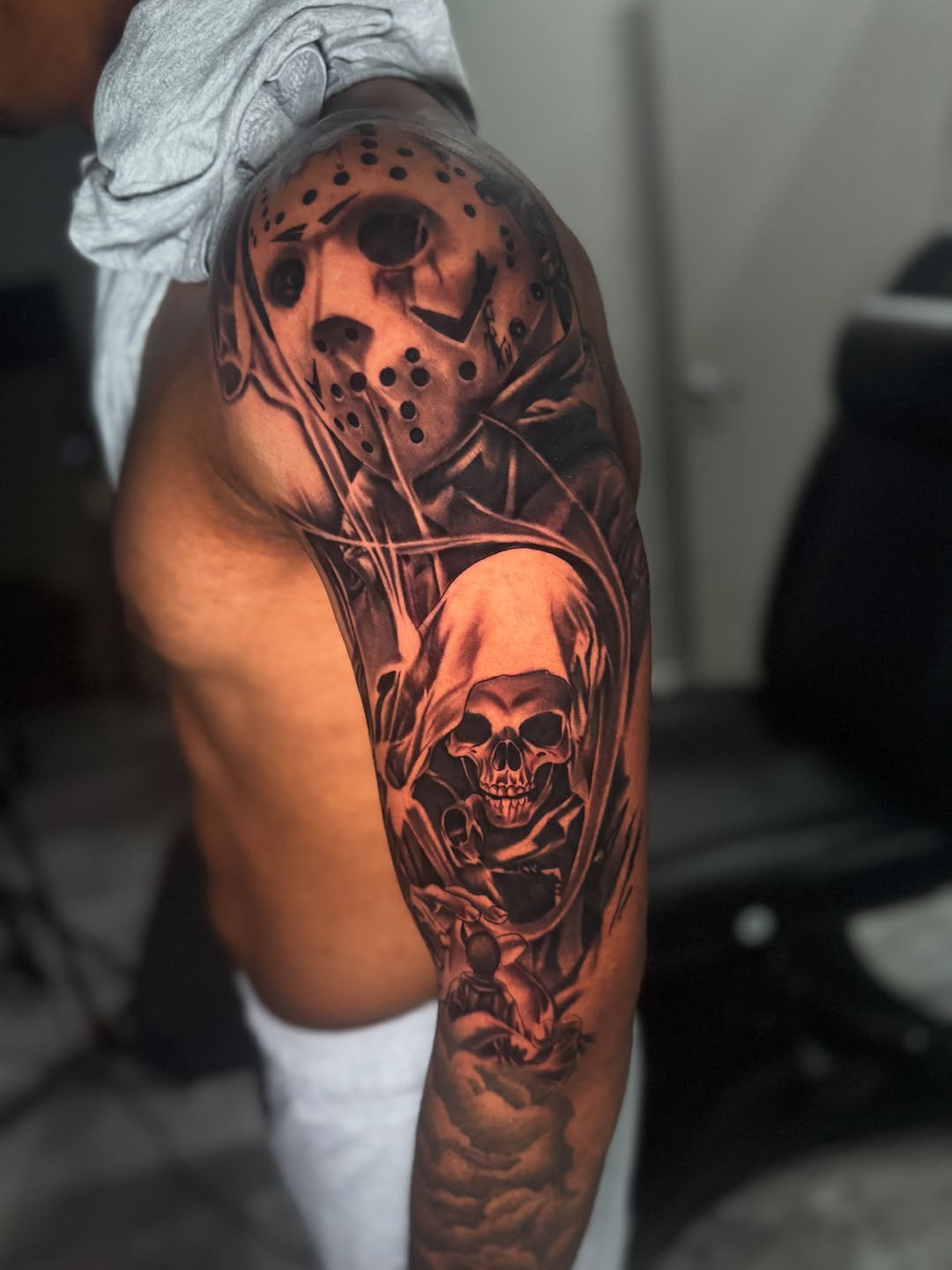 Tattoo by @cofaxtattoos — realism, dark_realism