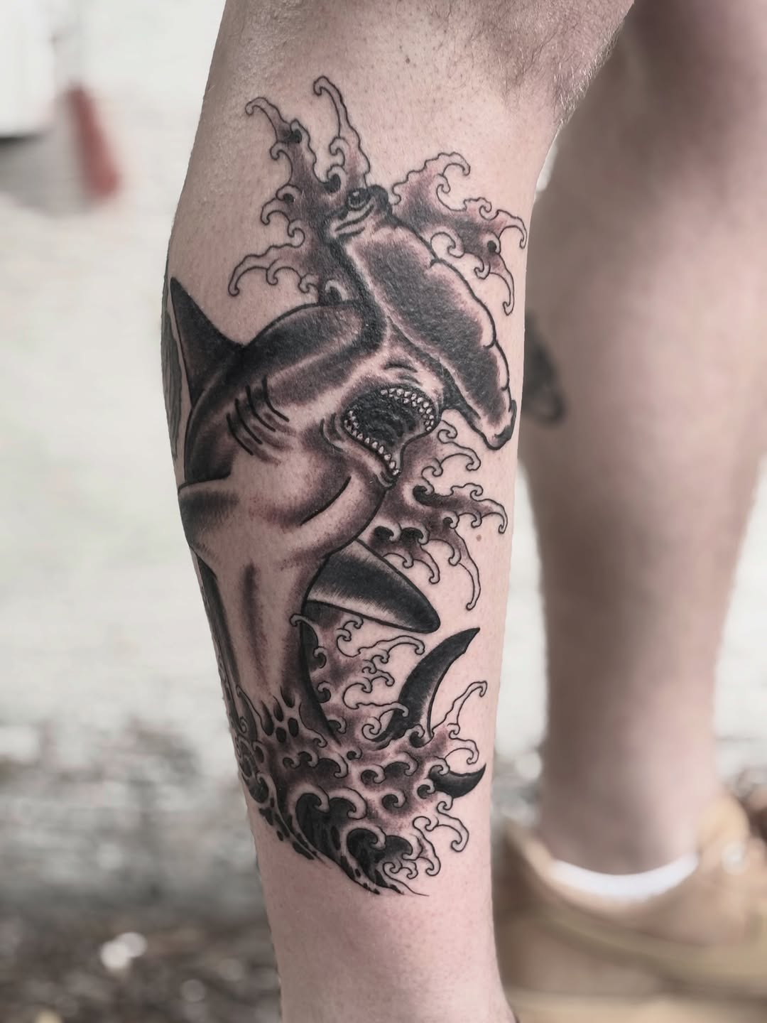 Tattoo by @mikemactattoo — black_and_grey, realism