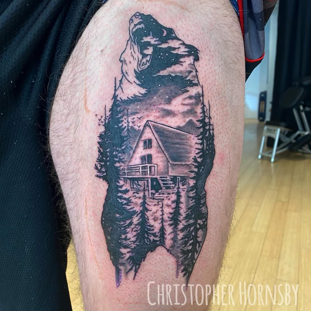 Tattoo by @christopherhornsbytattoos — black_and_grey
