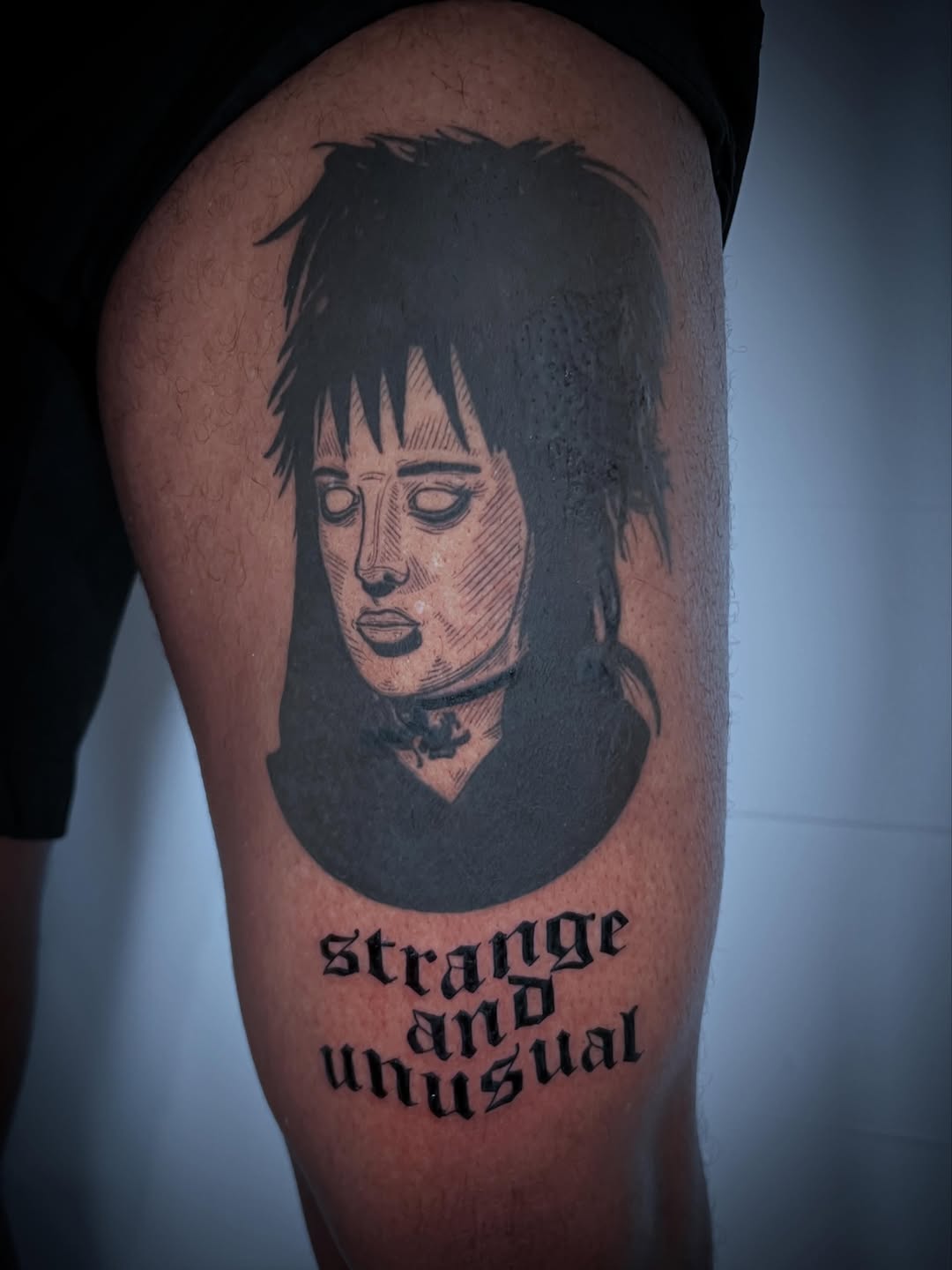 Tattoo by @yur.da.sells.blackwork — black_and_grey, lettering_script
