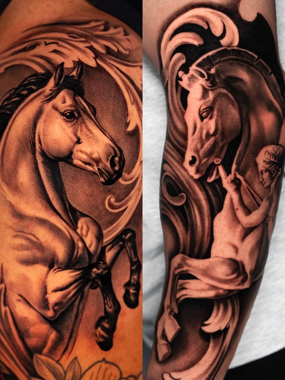 Tattoo by @gionastarace_tattoo โ realism, black_and_grey