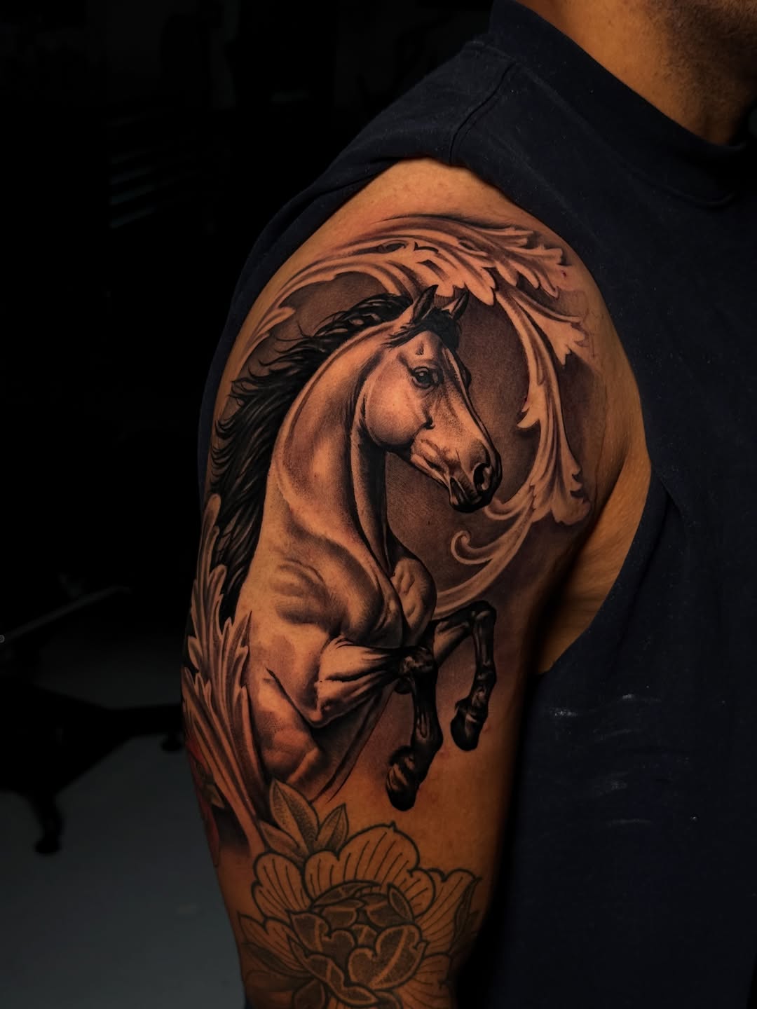 Tattoo by @gionastarace_tattoo โ realism, black_and_grey