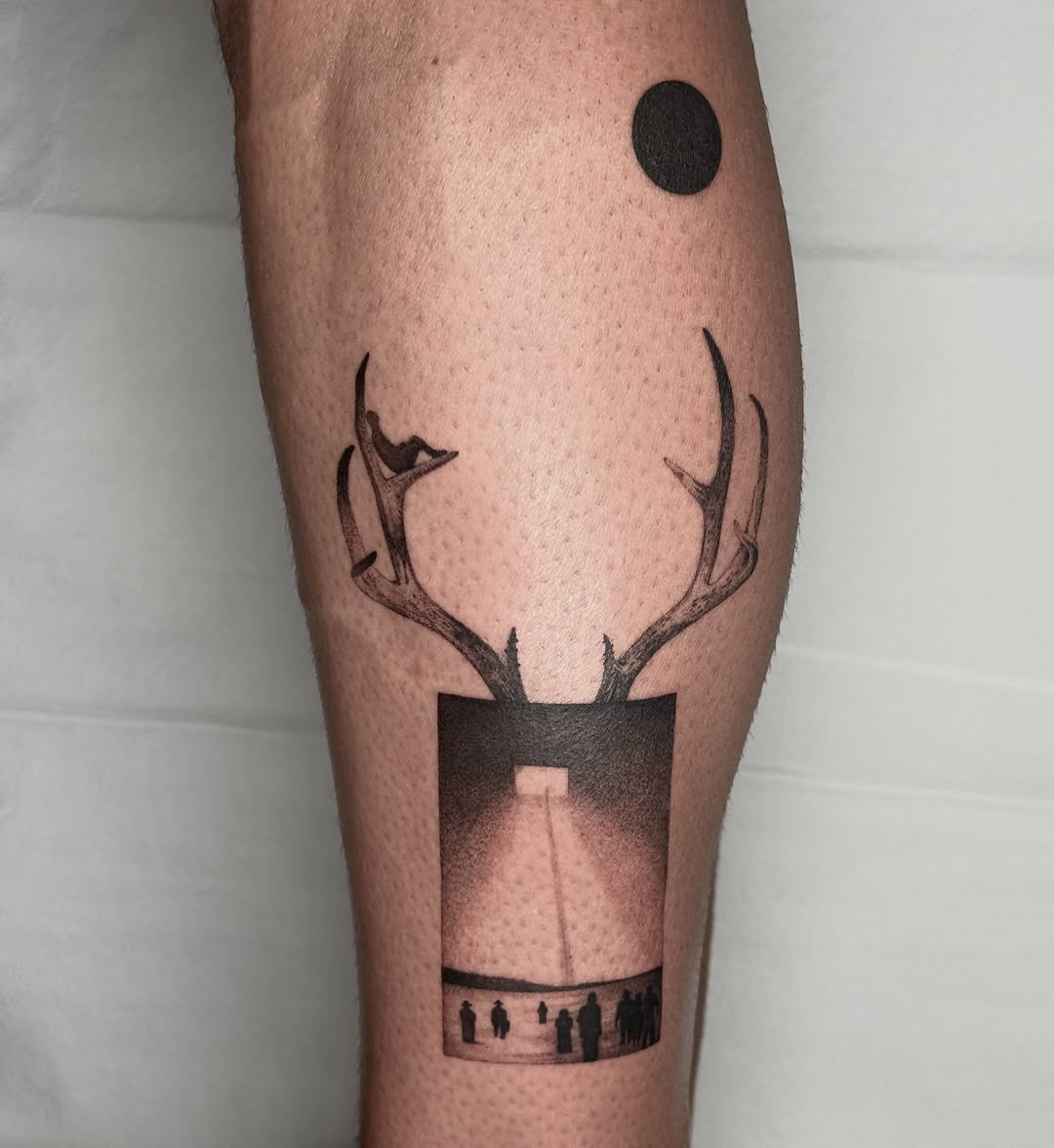 Tattoo by @mollymurrayink — illustrative, black_and_grey