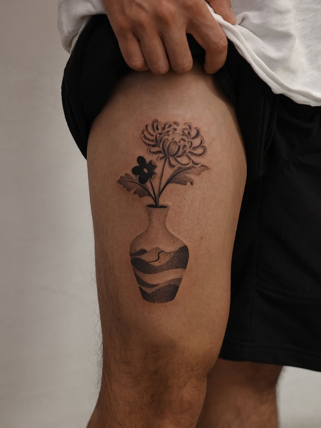 Tattoo by @ginseng.ink — illustrative, dotwork