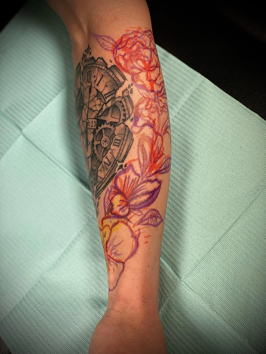 Tattoo by @chriskleeartist — black_and_grey