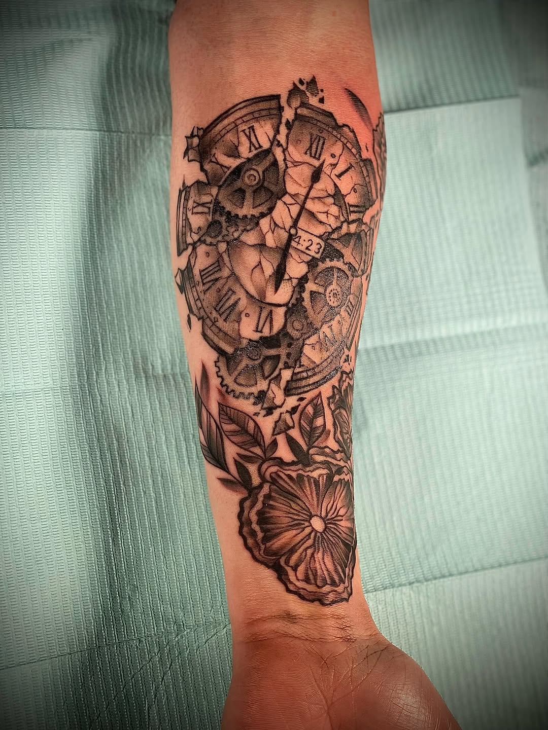 Tattoo by @chriskleeartist — black_and_grey, realism