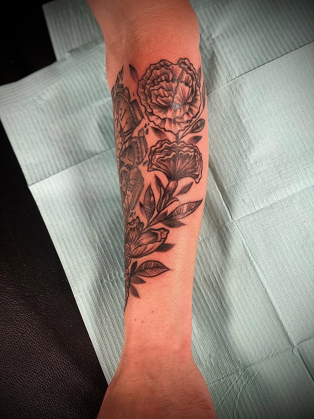 Tattoo by @chriskleeartist — black_and_grey