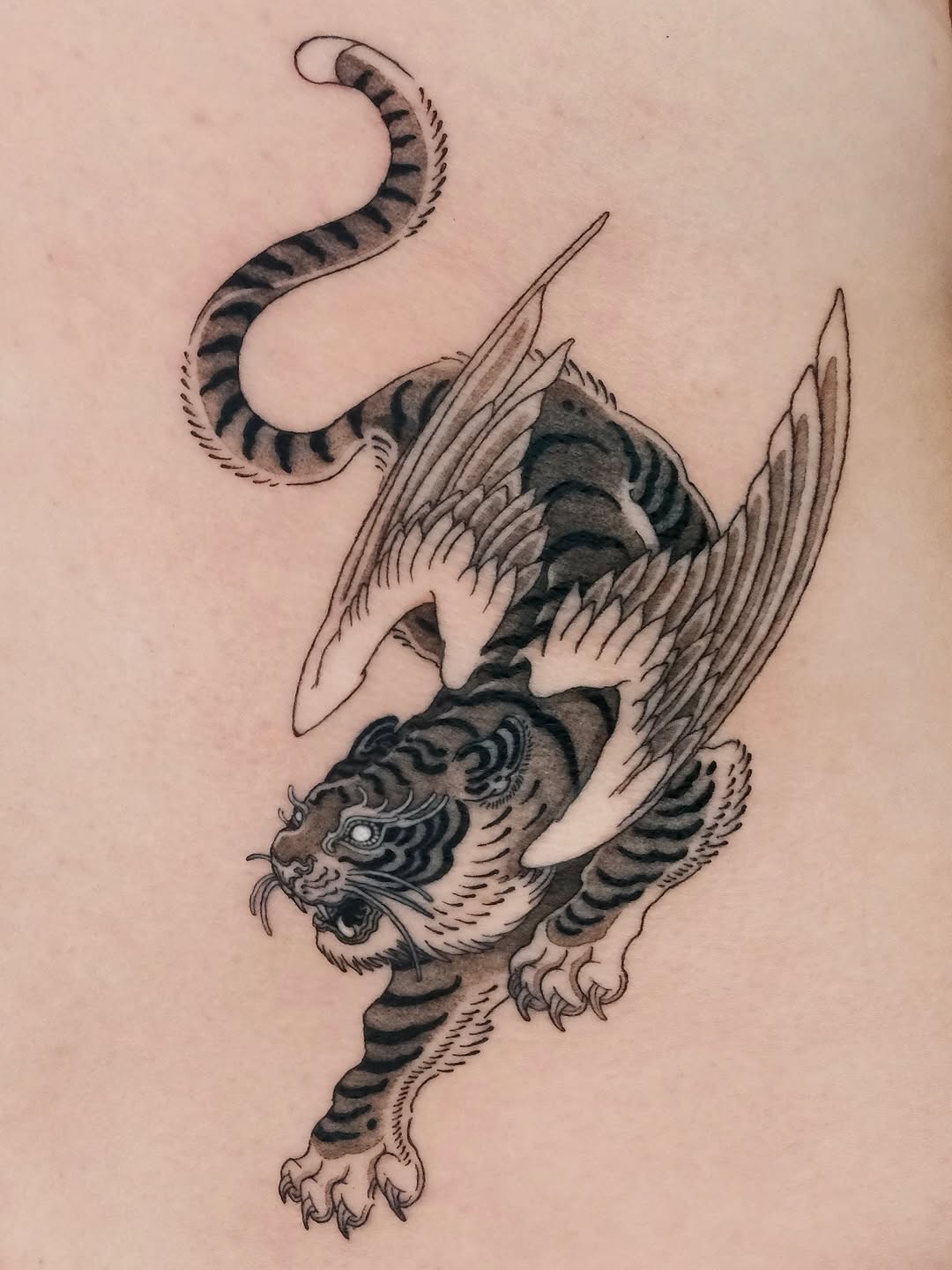 Tattoo by @pobitattoo — japanese_irezumi, black_and_grey