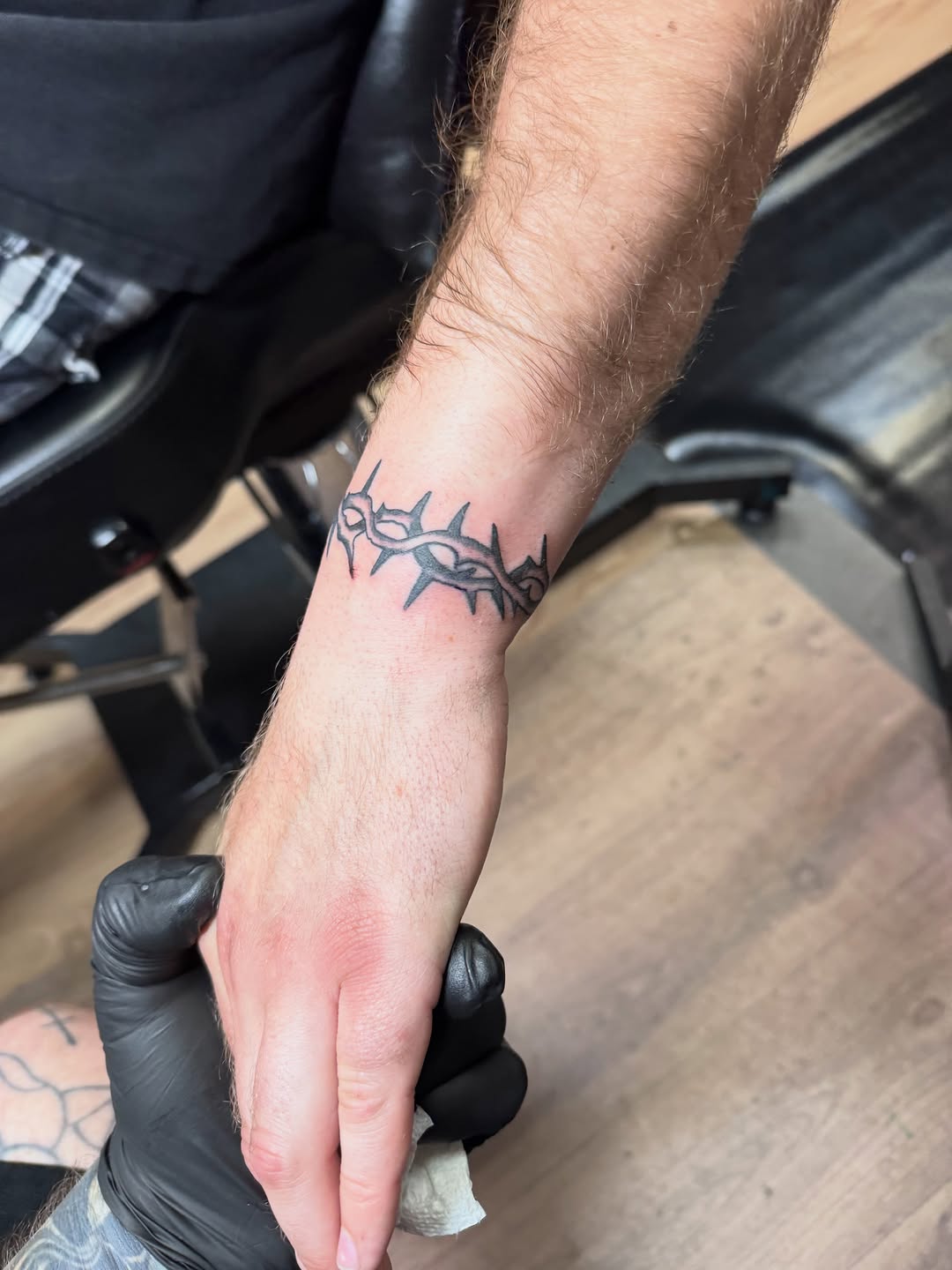 Tattoo by @justchaptattoos — blackwork, illustrative