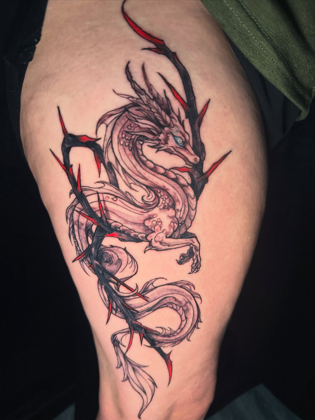 Tattoo by @skunk_punk_ink — black_and_grey, illustrative