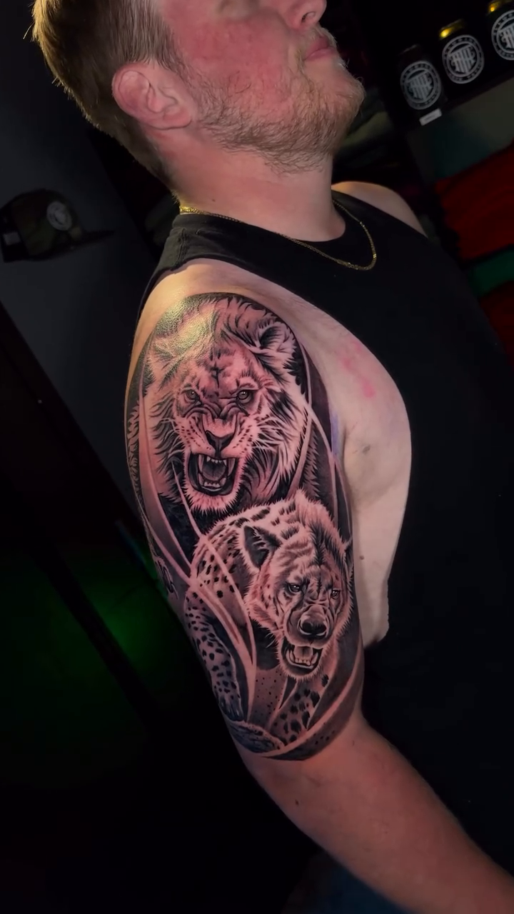 Tattoo by @arvay_tattoos — realism, black_and_grey