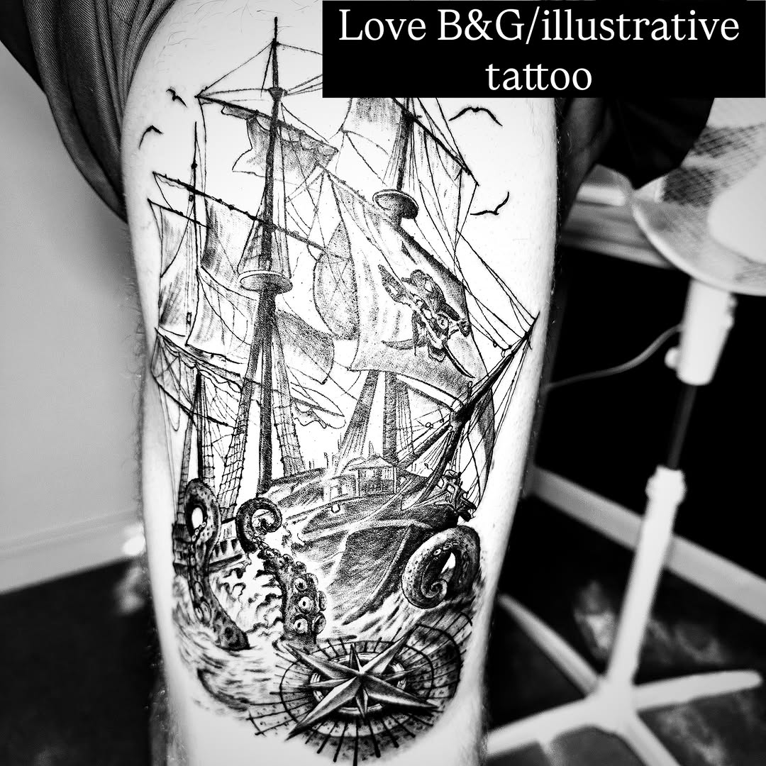 Tattoo by @j_c_tattoos — black_and_grey, illustrative