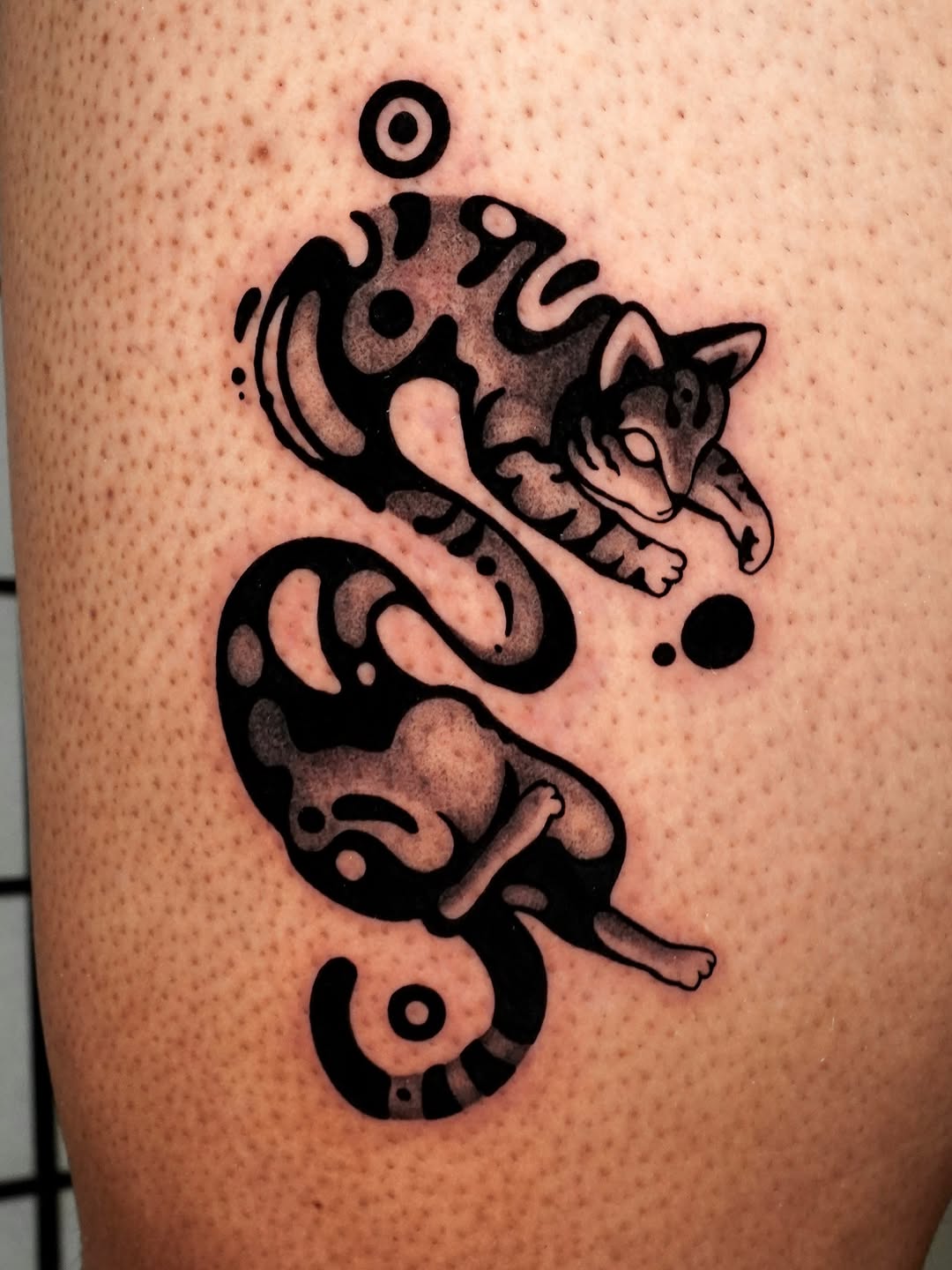 Tattoo by @hunter.haze.tattoos — blackwork