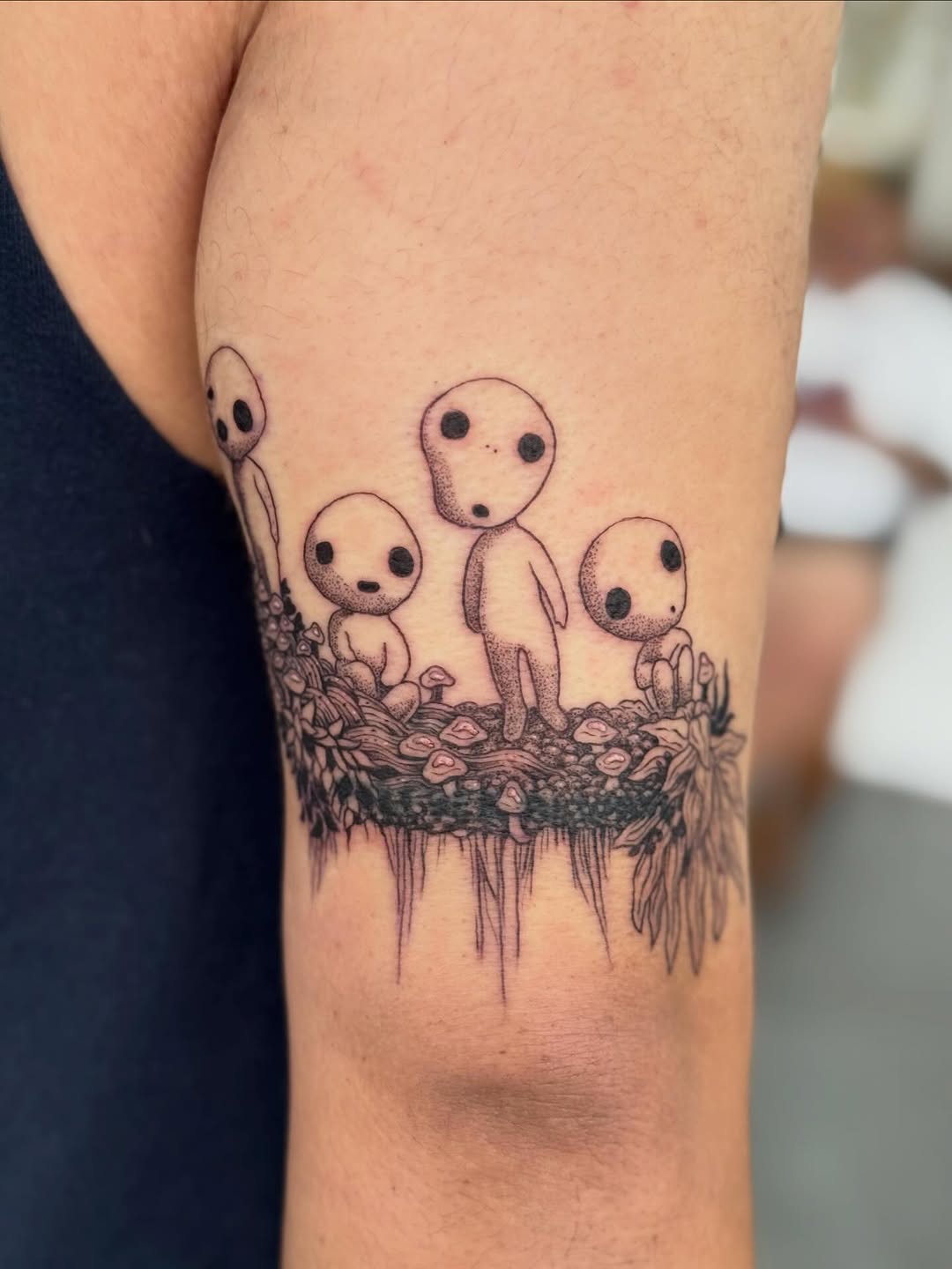 Tattoo by @writhingdirty — illustrative, dotwork