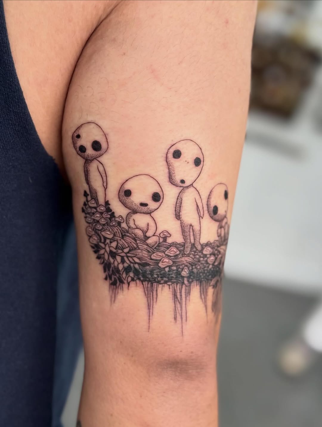 Tattoo by @writhingdirty — illustrative, dotwork