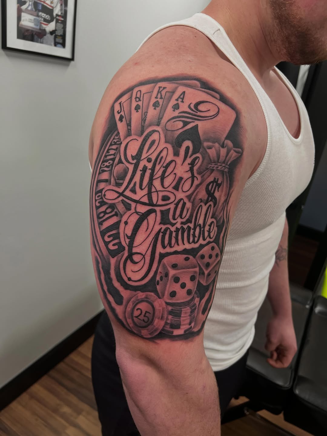 Tattoo by @shamrock_ink — lettering_script, chicano