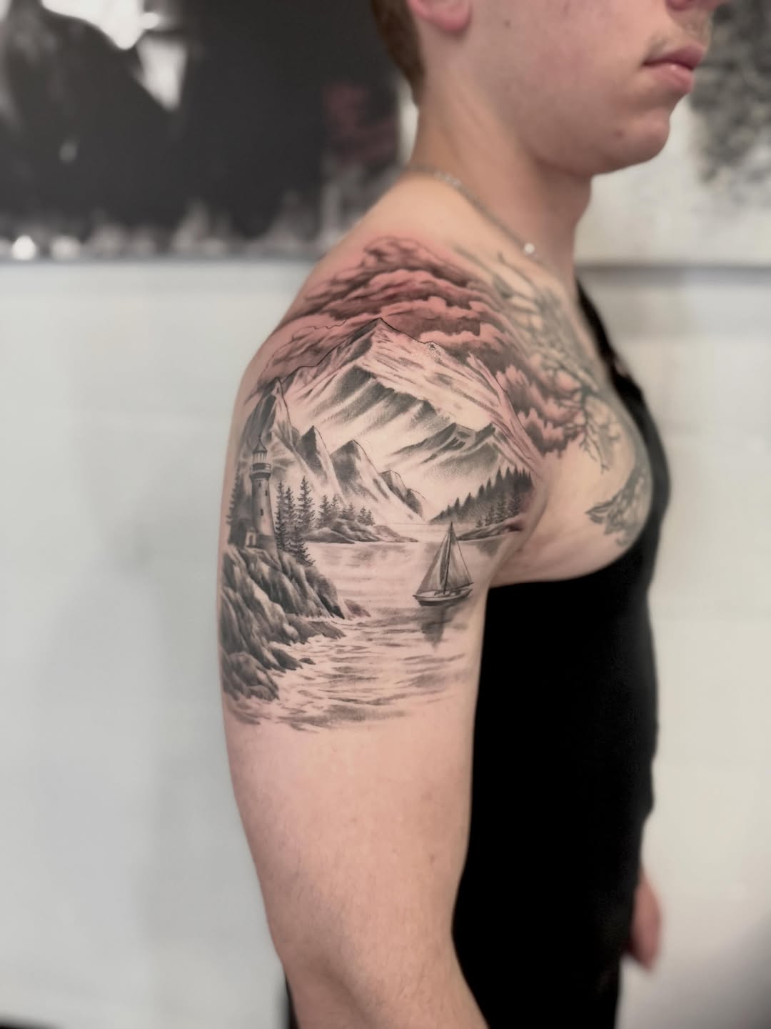 Tattoo by @drewfostertattoo — black_and_grey, realism