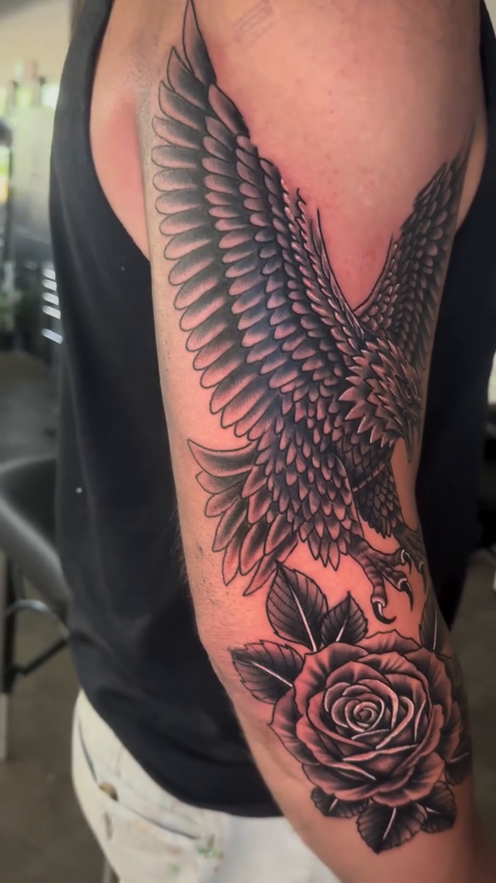 Tattoo by @junior_thetattooer — american_traditional, black_and_grey