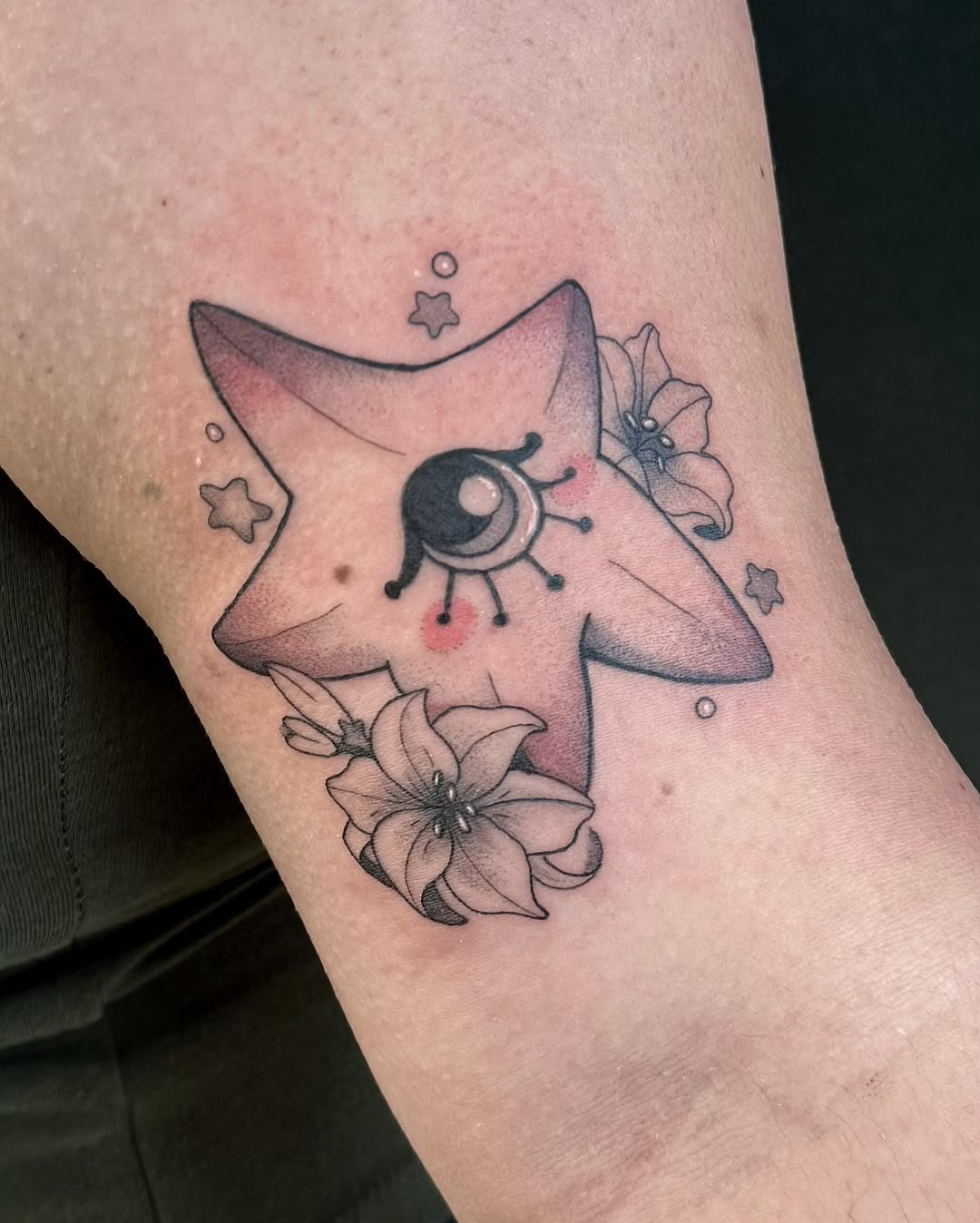Tattoo by @petite.thief — black_and_grey, illustrative